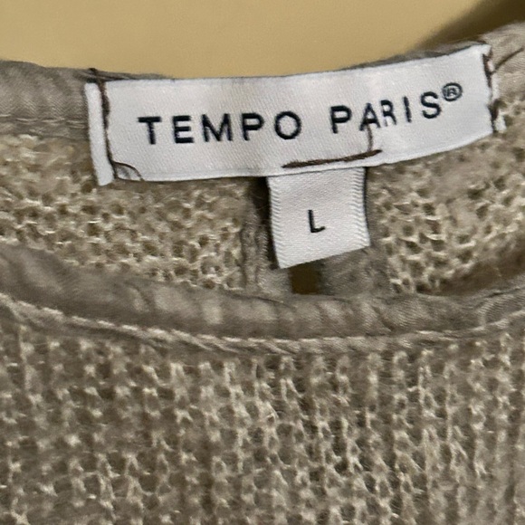 Tempo Paris Beige Knit Sweater - Picture 1 of 5